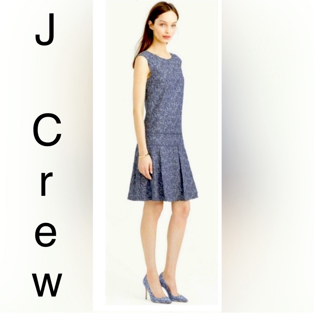 J.Crew Palm Tree Sleeveless Drop Waist Dress